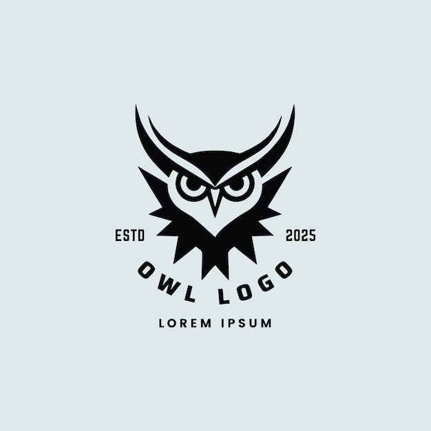 Simple owl logo design element template