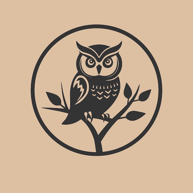 Simple owl logo design element template