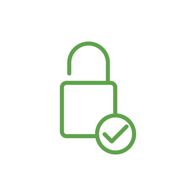 Simple Padlock Icon Vector Template