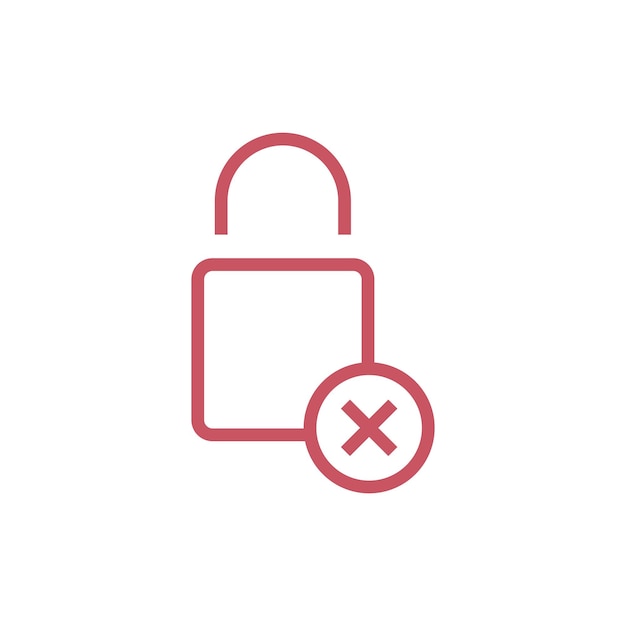 Simple Padlock Icon Vector Template