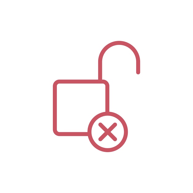 Simple Padlock Icon Vector Template