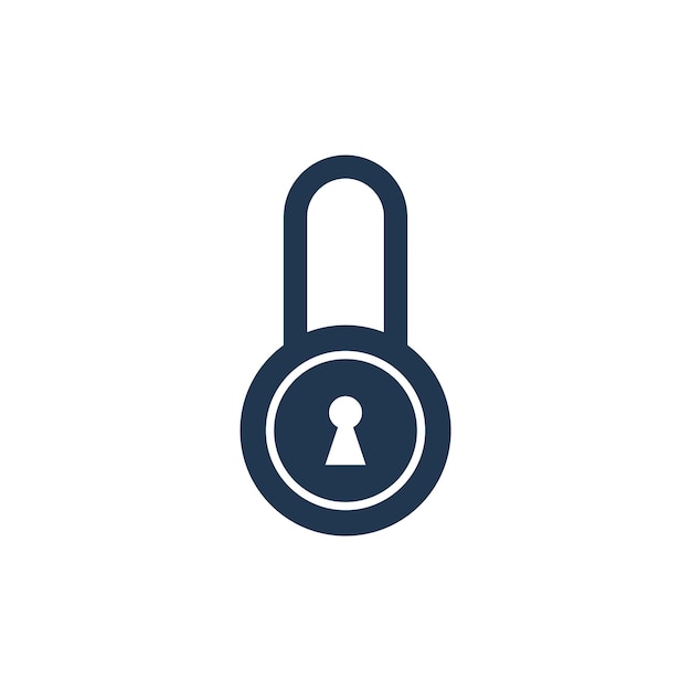 Simple Padlock Icon Vector Template