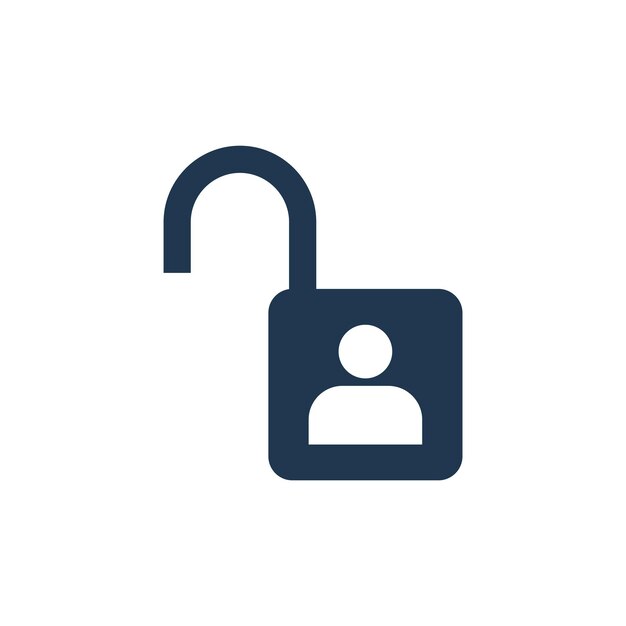 Simple Padlock Icon Vector Template