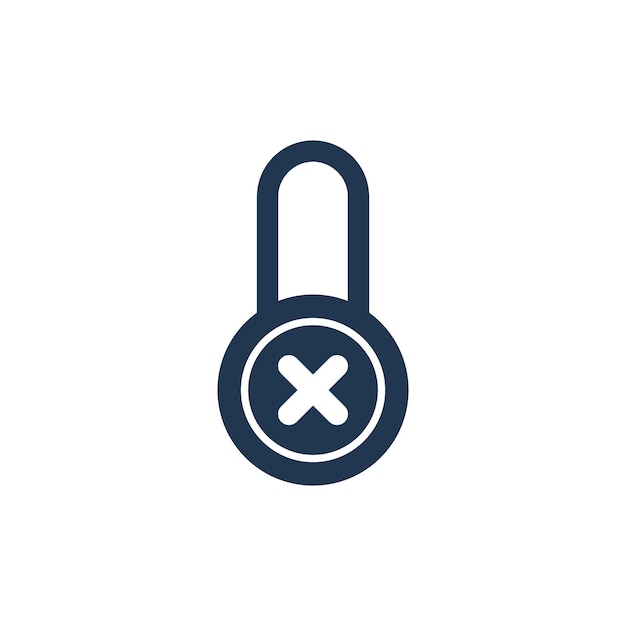 Simple Padlock Icon Vector Template