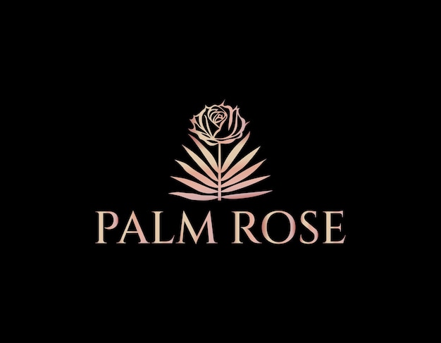 Modello di progettazione del logo aziendale simple palm and rose