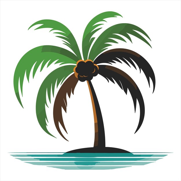 Vector simple palm tree logo vector white background