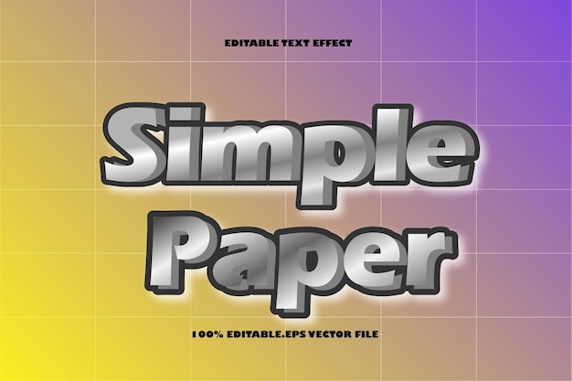 Simple Paper Editable Text Effect Emboss Gradient Style
