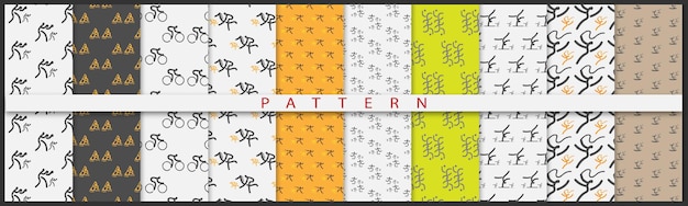 Simple Pattern elements of New pattern colorful minimal geometric patterns set Premium Vector