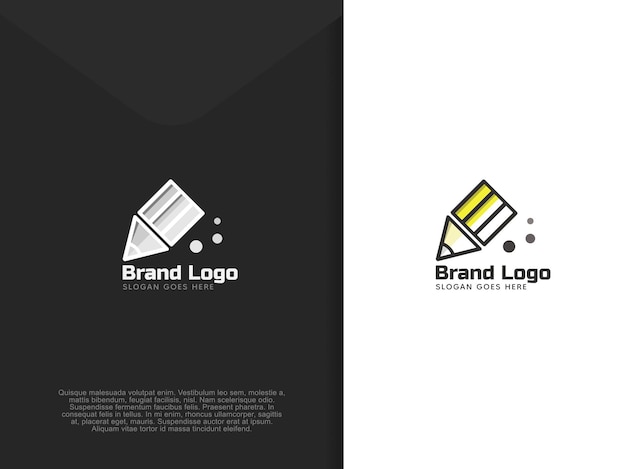 Vector simple pencil logo design learning education concept