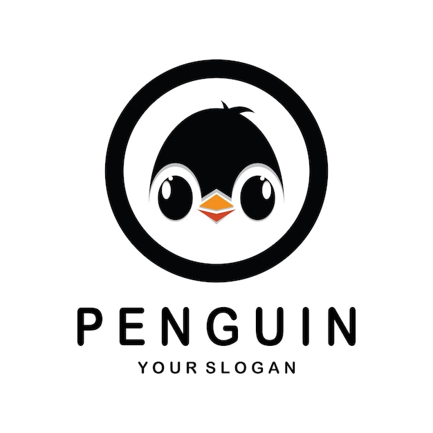 Simple penguin logo design template illustration