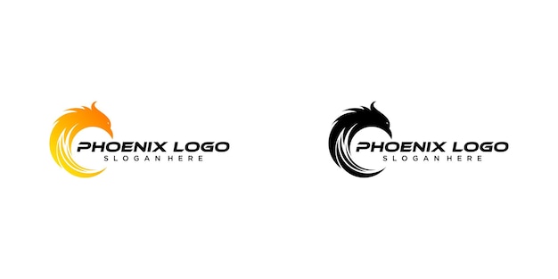 Simple phoenix logo design with modern concept premium vector