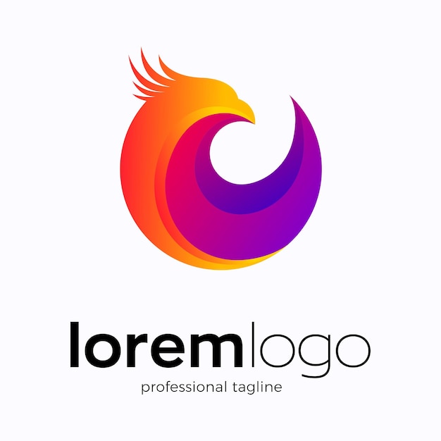 Vector simple phoenix logo design