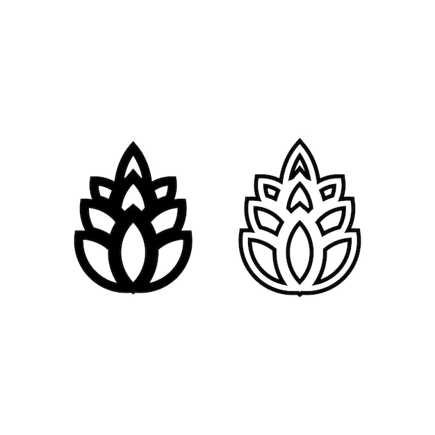 Simple pine hop cone icon on white background