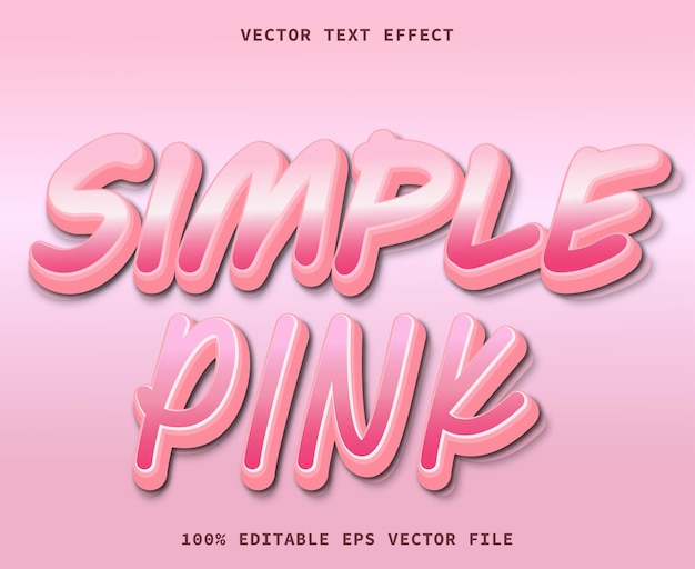 Simple Pink bold text effect editable modern lettering typography font style