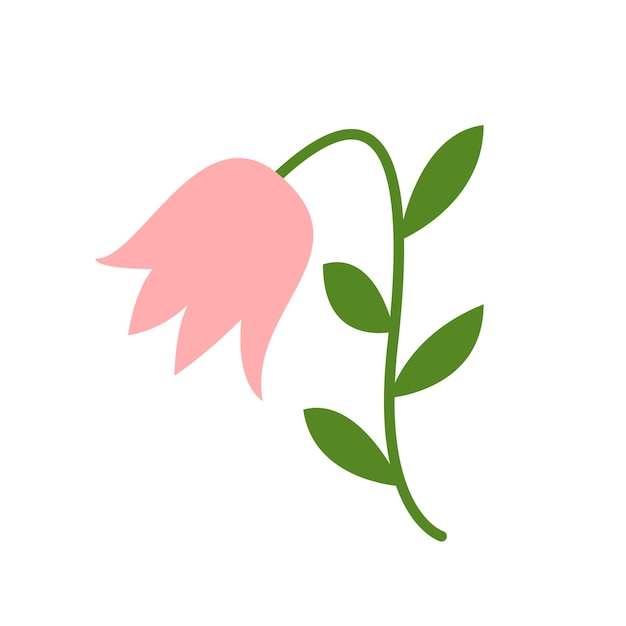 Vector simple pink tulip flower