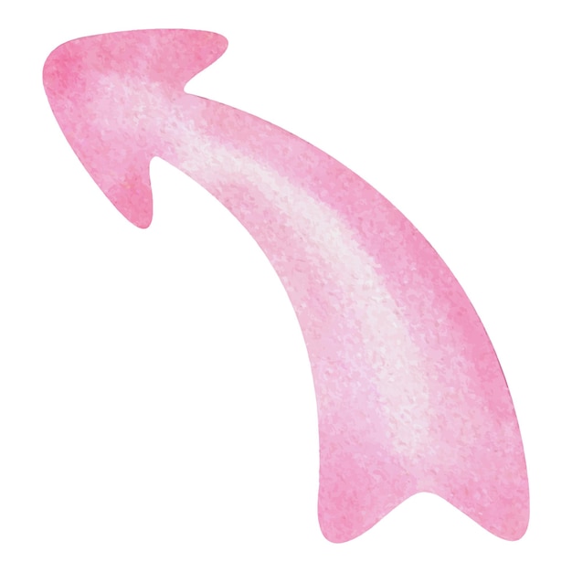 シンプルなピンクの水彩矢印 水彩の矢印の形