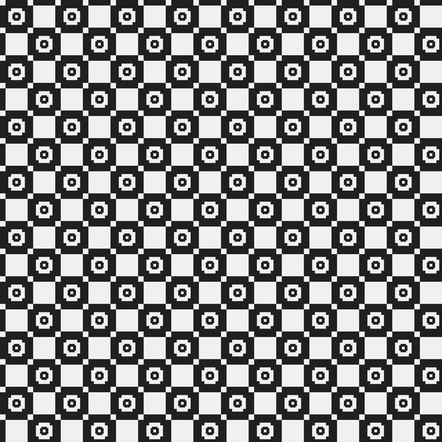 Простой пикселированный узор с монохромными геометрическими фигурами. Полезно для текстиля и дизайна интерьера. Строгий нейтральный стиль.