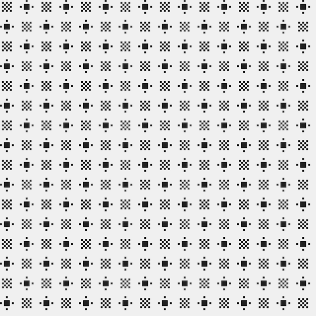 Simple pixelated pattern with monochrome geometric shapes.