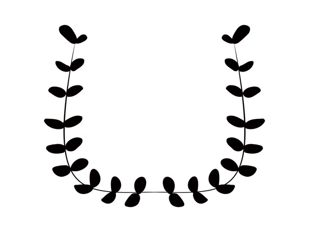 벡터 간단한 식물 잎 흑백