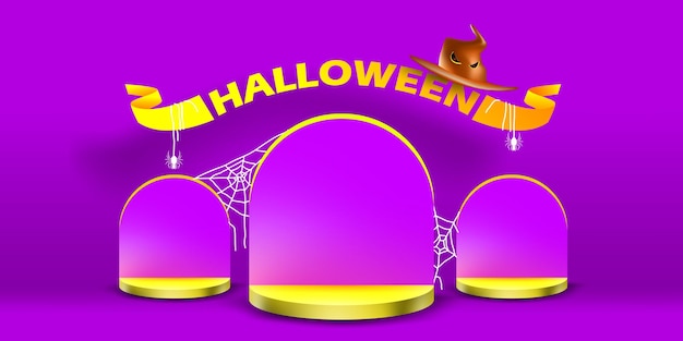 Simple podium stand and stage showcase with halloween gravestone concept