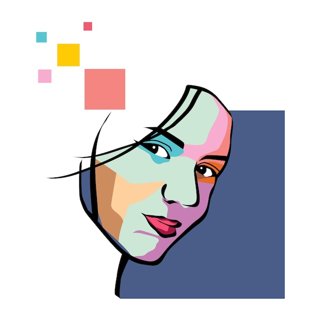 Vector simple pop art portrait premium vector