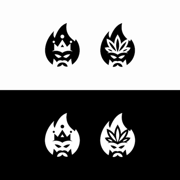 Simple poseidon head abstract logo design