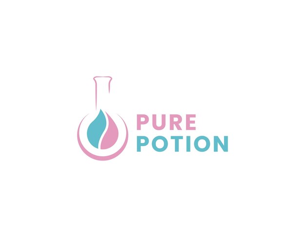 Modello di progettazione del logo di simple potion chemical