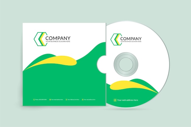 Simple professional green and yellow CD cover template