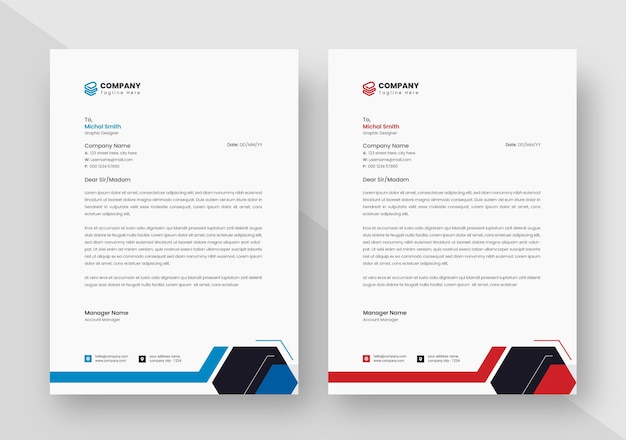 Simple Professional Letterhead Template, Minimalist Letterhead, Corporate Letterhead