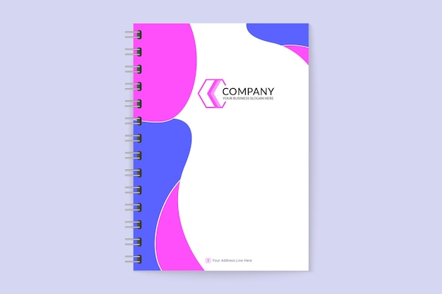 Simple professional pink and blue notebook cover template