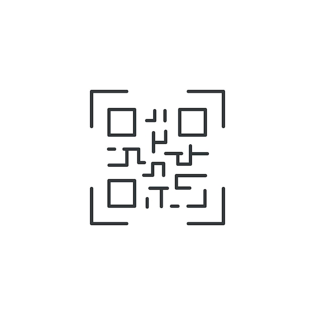 Simple QR code scan Vector QR code icon