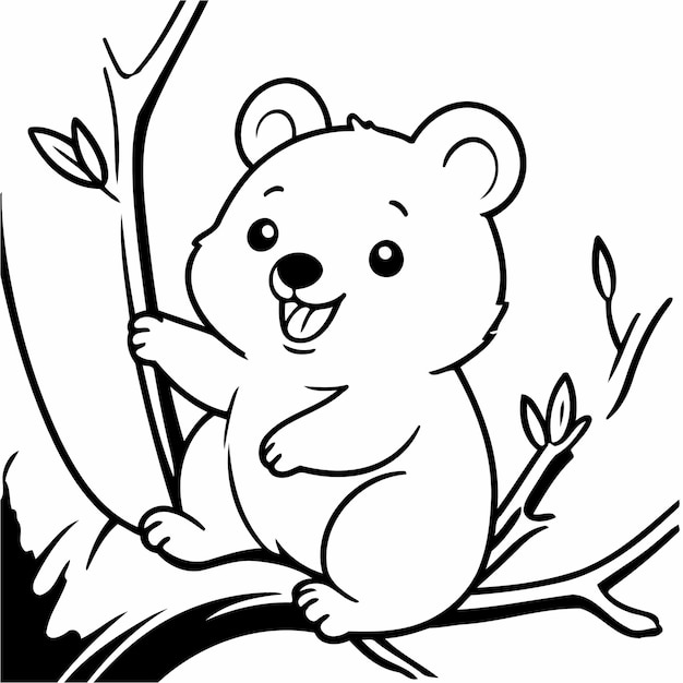 Vector simple quokka for children books