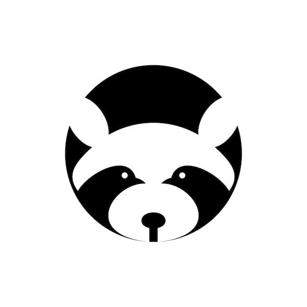 Simple raccoon head logo icon vector illustration