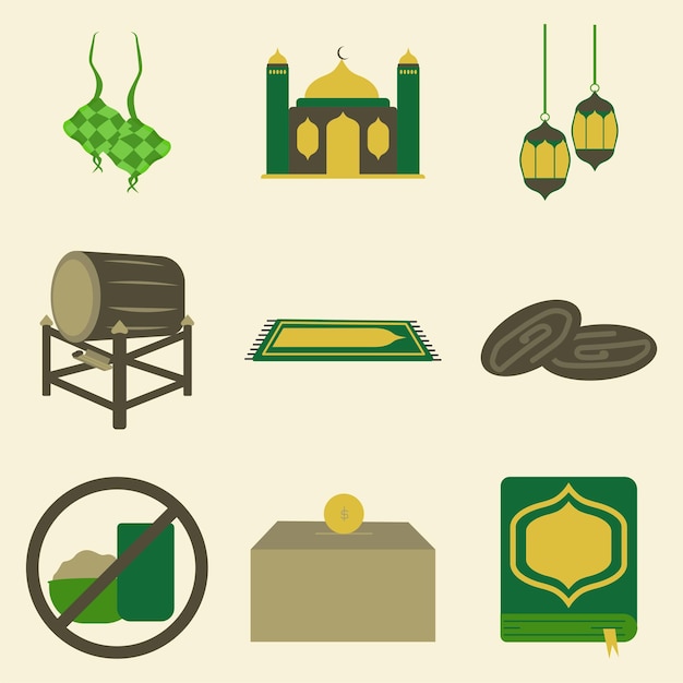 Simple Ramadhan and Eid Vector Equipment