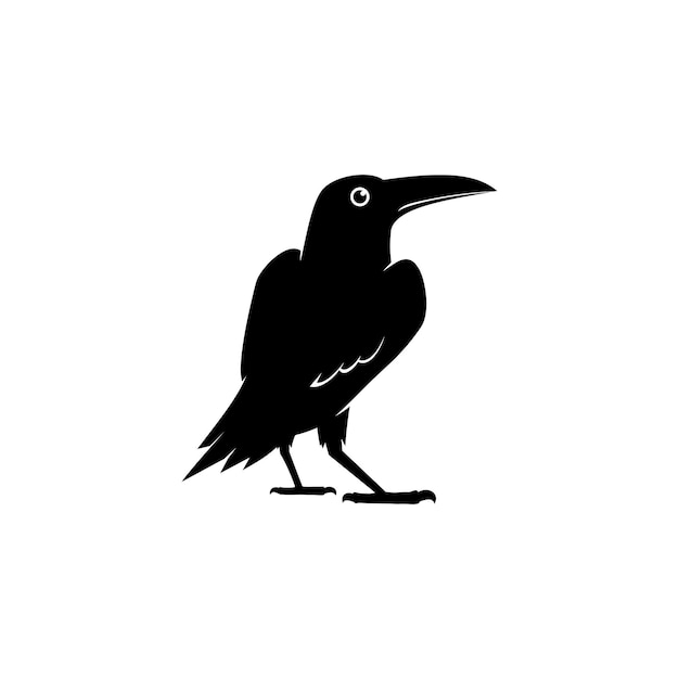 Vector simple raven crow logo design