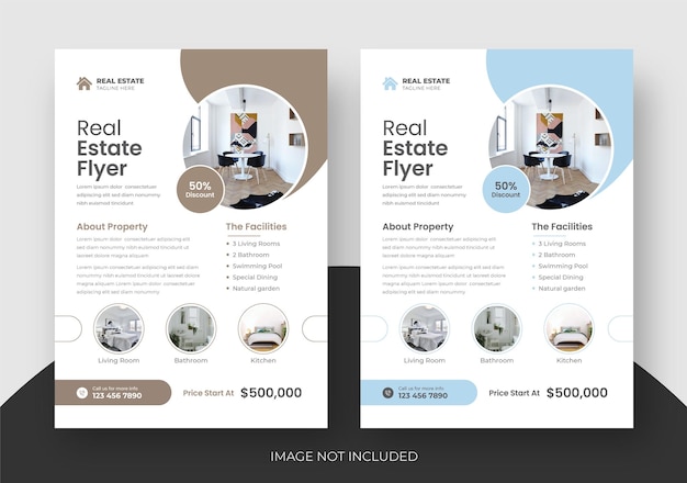 Simple Real Estate Flyer Layout, Editable flyer template