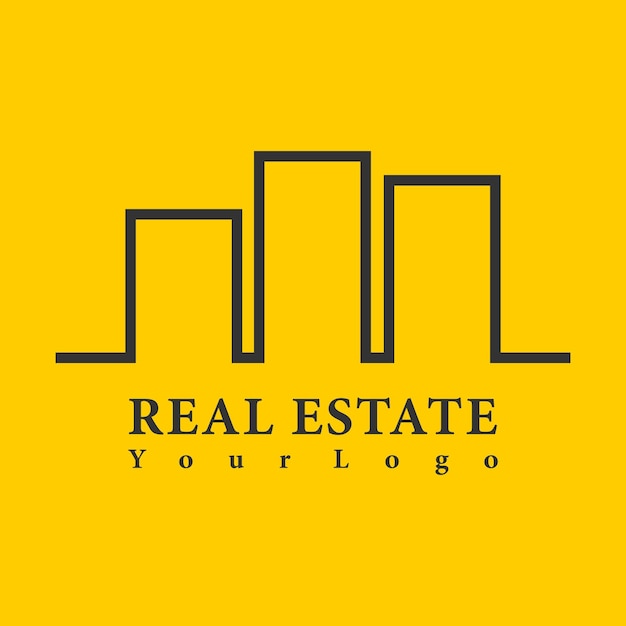 Simple real estate logo vector design