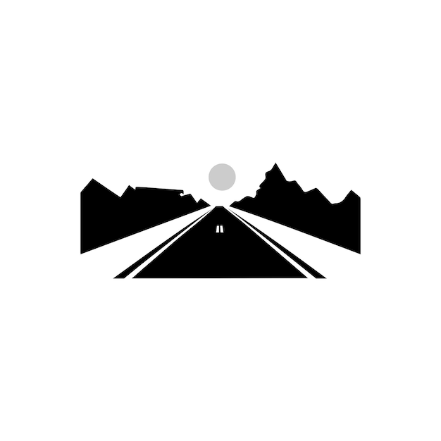 Logo semplice e realistico di una strada di montagna