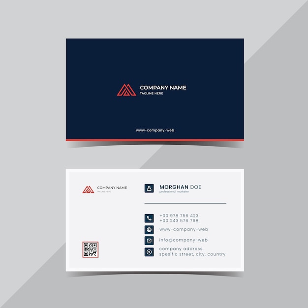 Simple red and blue business card template