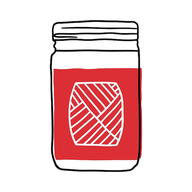 Simple red bottle food container with white background vector clip art illustration