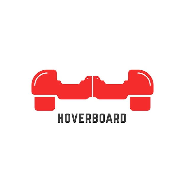 Simple red hoverboard logo. concept of motor, innovation, sport, gyroscope, tire, street activity, machine gadget. isolated on white background. flat style trend brand design vector illustration