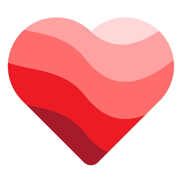 Vector simple red wavy heart design