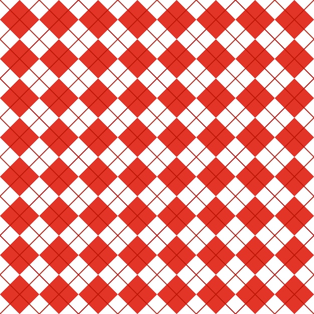 Simple Red And White Seamless Argyle Pattern