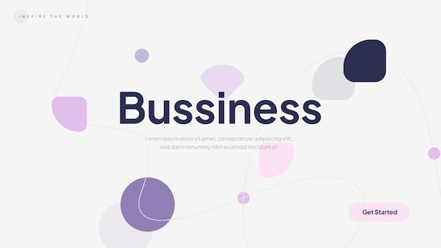 Vector simple relax business banner or poster with purple geometric element