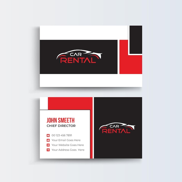 Vector simple rent a car business card business card template