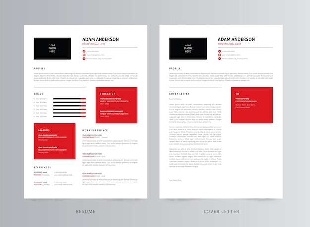 Simple resume or cv and cover letter template