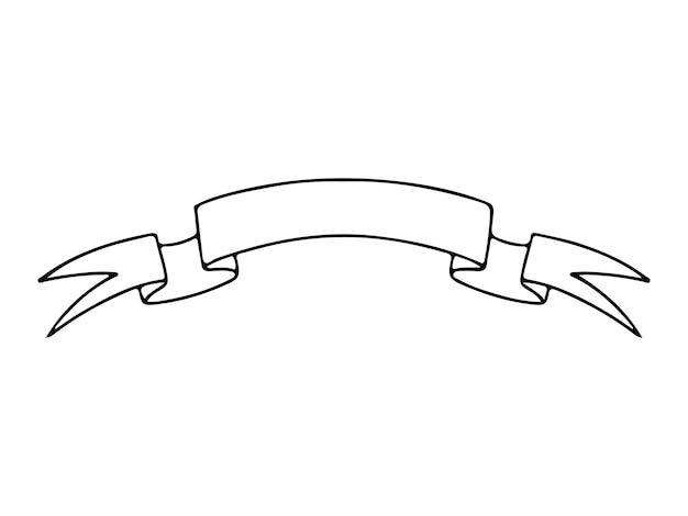 Простая лента черный контурный символ изолирован на белой ленте лента контурный знак комплект текстового баннера декоративная лента линейные иконы винтажного флага графический значок продажи