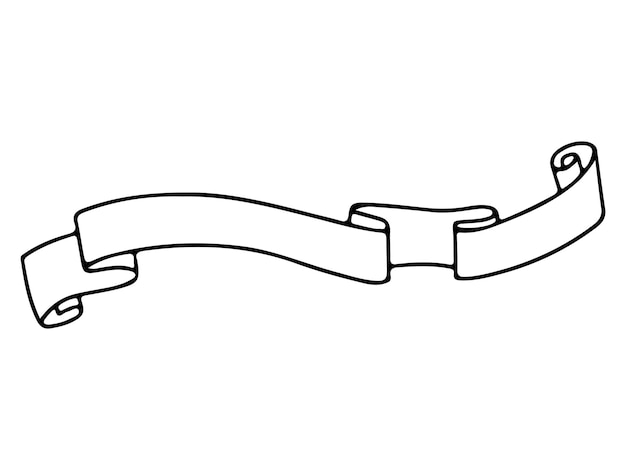 Простая лента черный контурный символ изолирован на белой ленте лента контурный знак комплект текстового баннера декоративная лента линейные иконы винтажного флага графический значок продажи