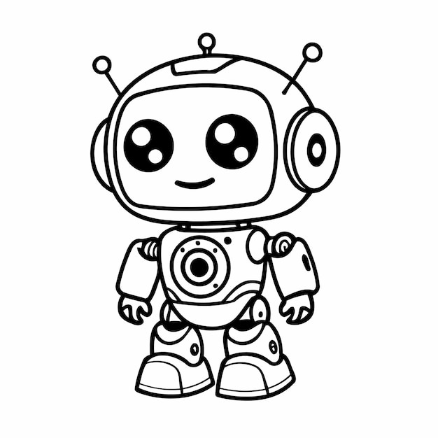 Simple Robot drawing illustration for kids books