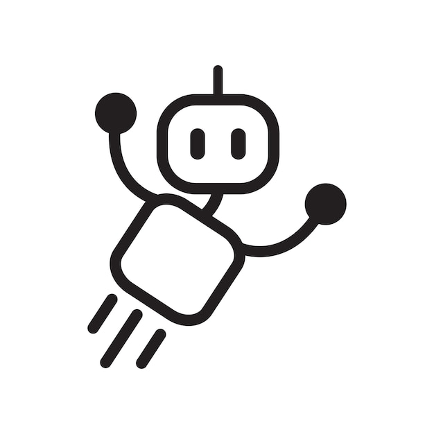 Simple Robot Line Illustration